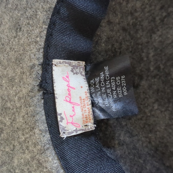 Free People Wool Wide Brim Fedora Hat Black Trim OS - Picture 10 of 14